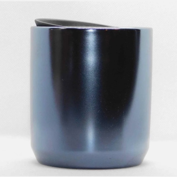 Two Starbucks Black Iridescent Embossed Mermaid Logo Tumbler Mug No Handle 8 oz - Picture 6 of 6